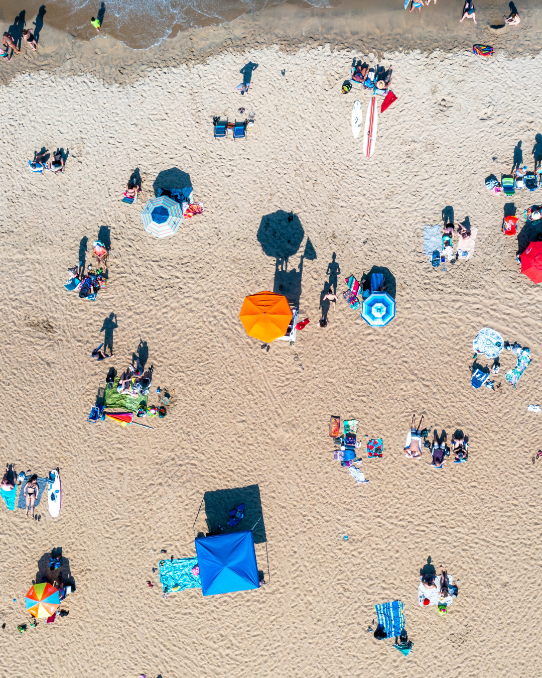 An aerial view of the Virginia Beach oceanfront. 