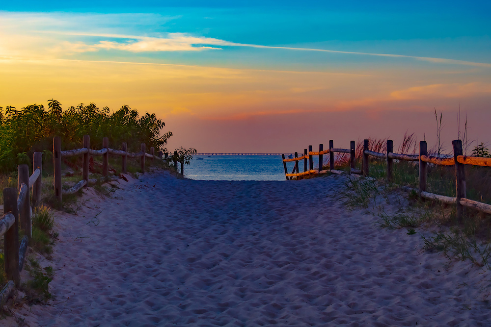 sunrise over Atlantic near Chesapeake bay