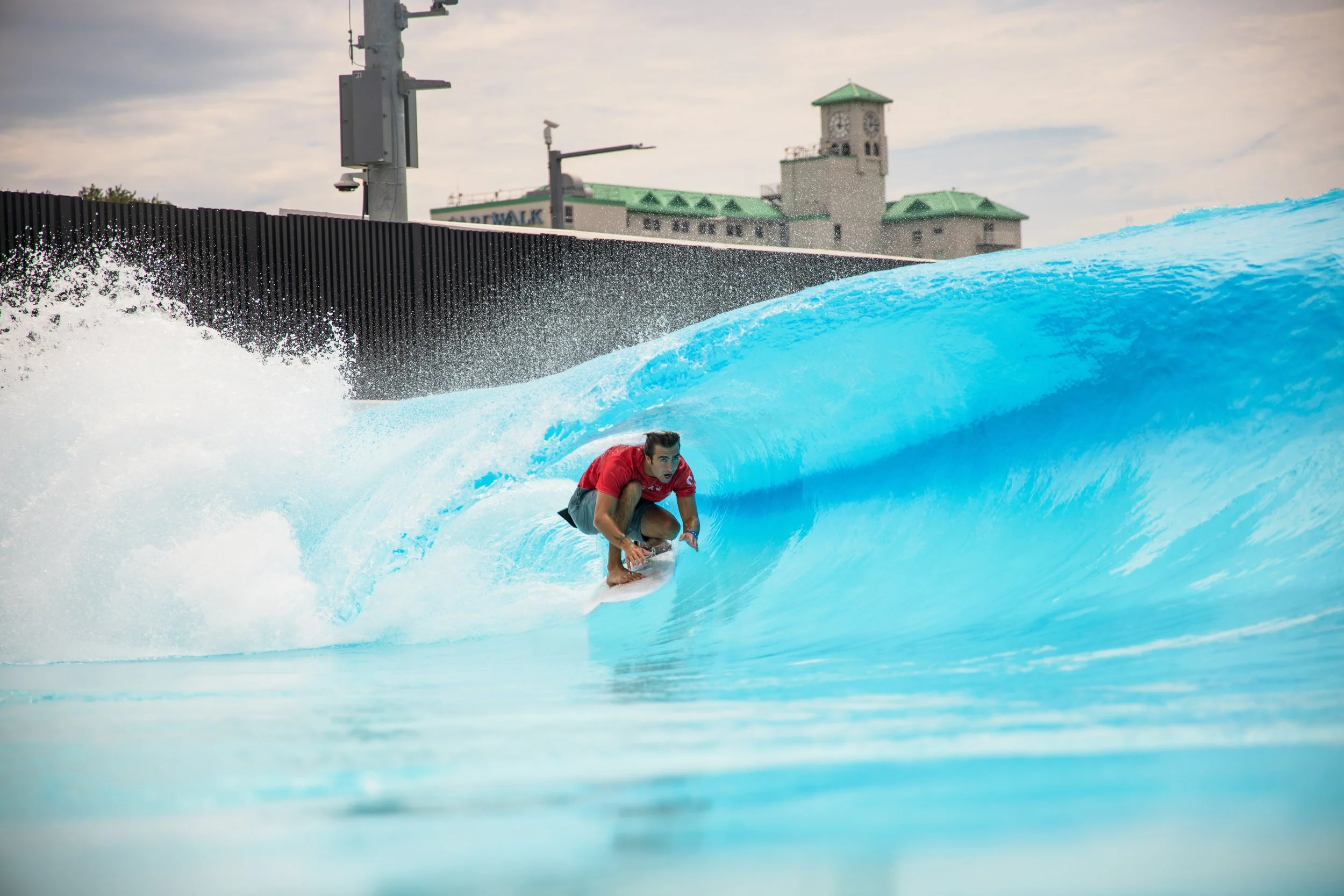 surfer cruising in wave park