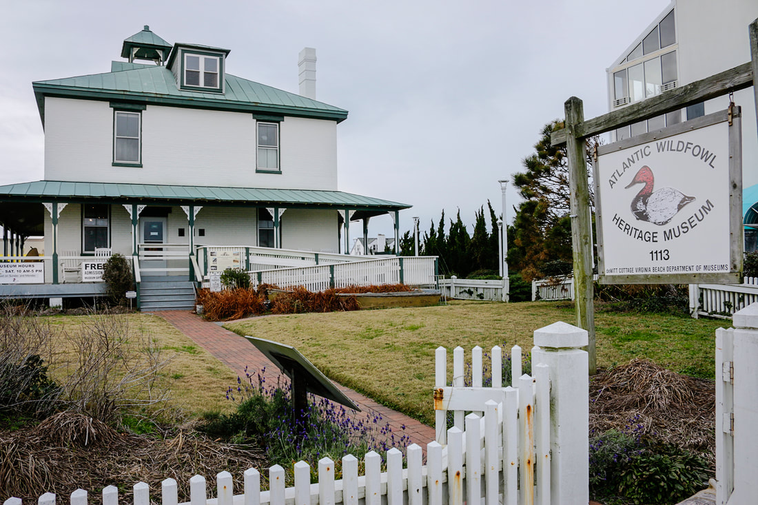 The front entrance of the Atlantic Wildfowl Museum, just off the Virginia Beach Boardwalk